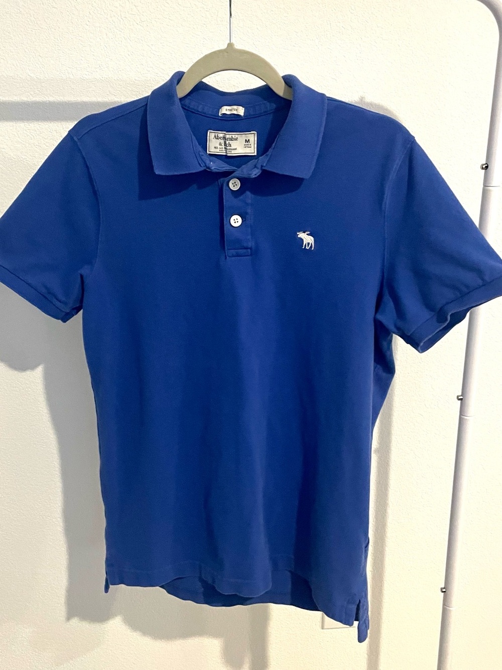 Abercrombie & Fitch Men's Royal Blue Polo with Embroidered Logo